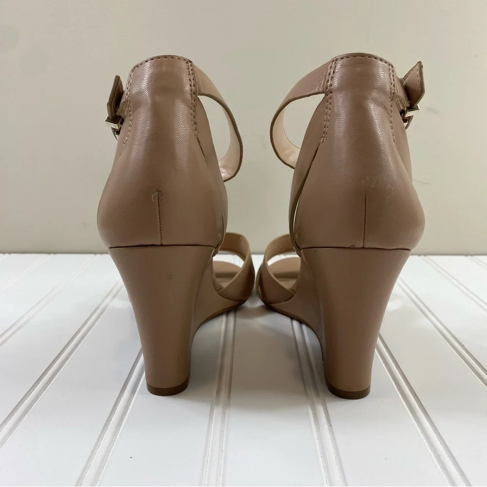 Kelly & Katie Women’s Brown Tan Buckle Ankle Wedge Heels Shoes‎ Sz 10M